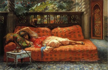 La siesta árabe Frederick Arthur Bridgman Pinturas al óleo
